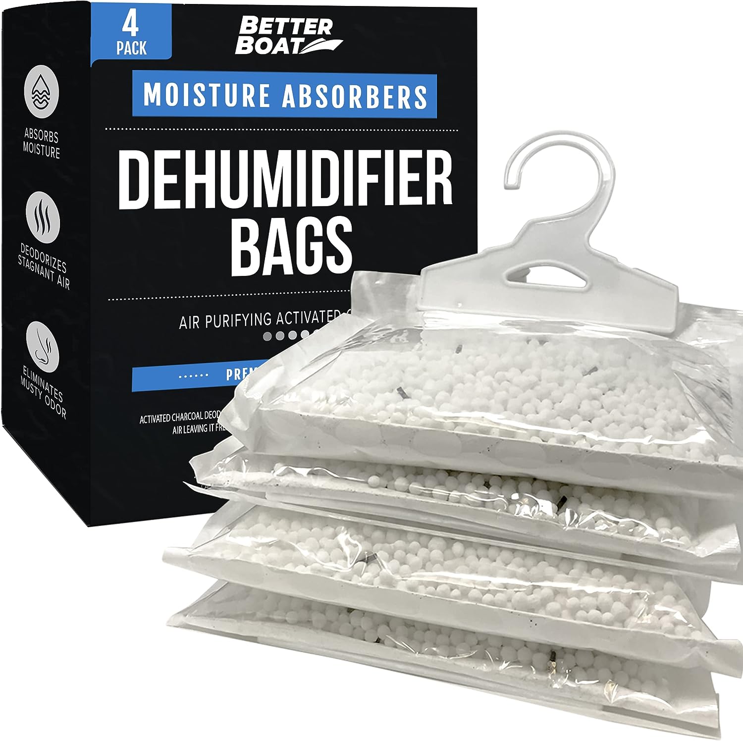 4 Pack Boat Dehumidifier Moisture Absorber Hanging Bags